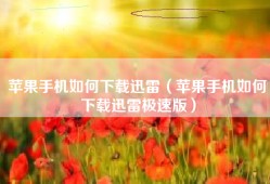 苹果手机如何下载迅雷（苹果手机如何下载迅雷极速版）