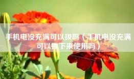 手机电没充满可以拔吗（手机电没充满可以拔下来使用吗）