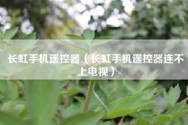 长虹手机遥控器（长虹手机遥控器连不上电视）