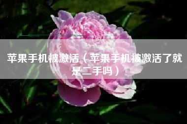 苹果手机被激活（苹果手机被激活了就是二手吗）